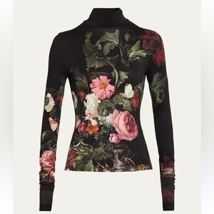 Alice + Olivia Delaina Floral Long-Sleeve Turtleneck Top